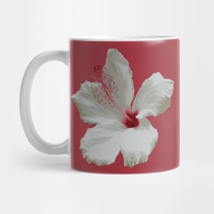 Pure White Hibiscus Tropical Flower Vector Mug